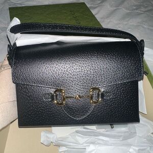 Gucci Black Horsebit Leather shoulder bag/ crossbody